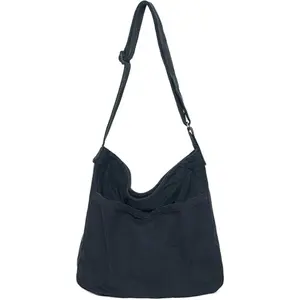 FAURALA Canvas Hobo Crossbody Shoulder Tote Bag for Women and Men W/Multi-pocket Casual Purse Messenger Bags Travel Work