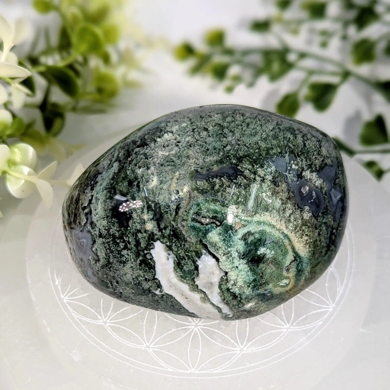 Moss Agate Stone - 3.2 Inch Specimen