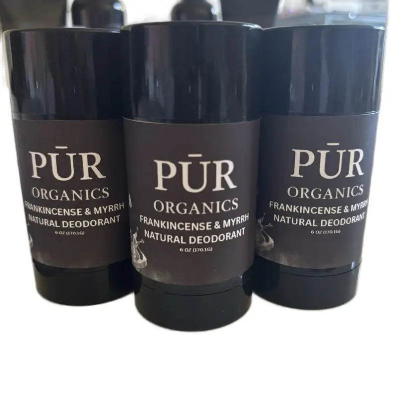 PūR Organics by Camille's Bodycare Natural Deodorant Frankincense & Myrrh 6 oz Vegan & Organic Skincare