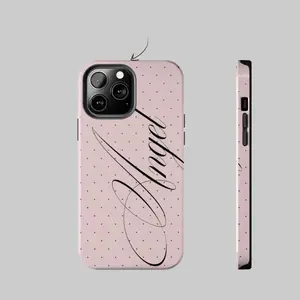Angel phone case with polka dots for phone, Gift For Friends, Tough Case Phone, Magsafe Tough Phone, IP 17,16,15, 14, 13, 12, 11, X, Pro, Pro max, Plus, SS21-25, Ultra