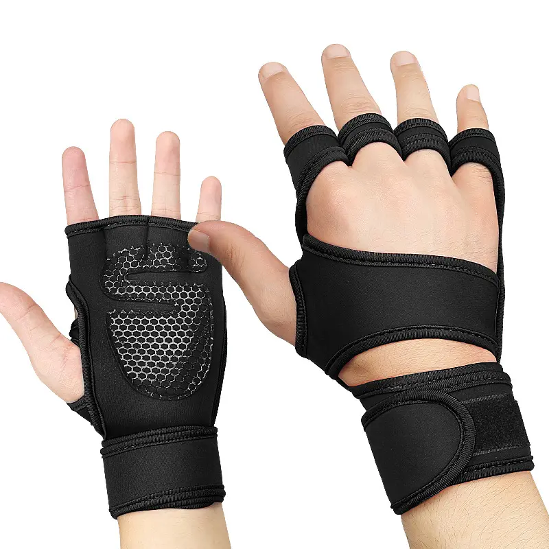 Breathable Fitness Gloves — Designed for Cross-Training & Weightlifting — Built-in Wrist Support (Unisex) — Non-Slip Silicone Padding — Dual Protection for Palms & Wrists — Gym Training Wrist Wraps