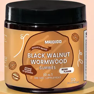 Black Walnut Wormwood Gummies,All-In-One Multi-Herbal for Humans, with Oregano Garlic & Berberine, Support Gut Health, Digestive Health, Gut Health Supplement, Advanced Herbal Formula