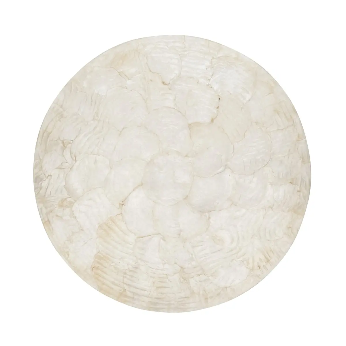Saro Lifestyle 7313.I15R 15 in. Round Wavy Capiz Shell Placemat Set - Ivory, 4-Piece, Coastal Home Decor Tableware (Capiz Shells Placemats & Coasters)