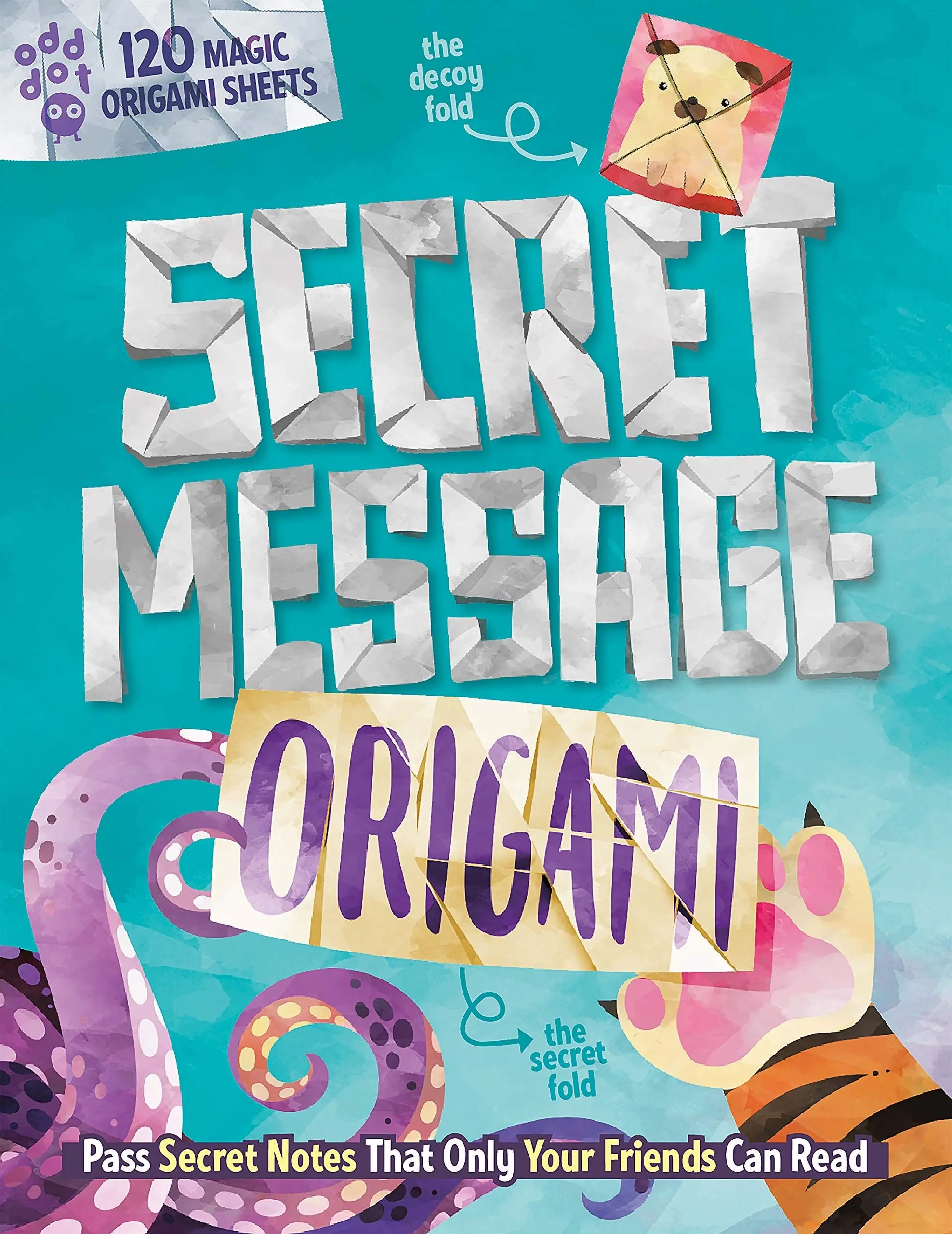Page Publications Co Secret Message Origami Kit - DIY Art Supplies Kit with 120 Origami Sheets, Disguised Folds, Easy-to-Follow Instructions for Passing Secret Notes to Friends