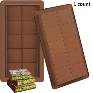 Chocolate Bar Mold, 1 Inch Deep Silicone Baking Mold for Chocolate Bars, Ideal for Pistachio Chocolate Bars, DIY Gifts for Mother's Day and Birthdays