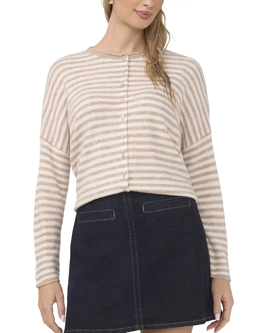 Vince Camuto Striped Rollneck Spring Cardigan