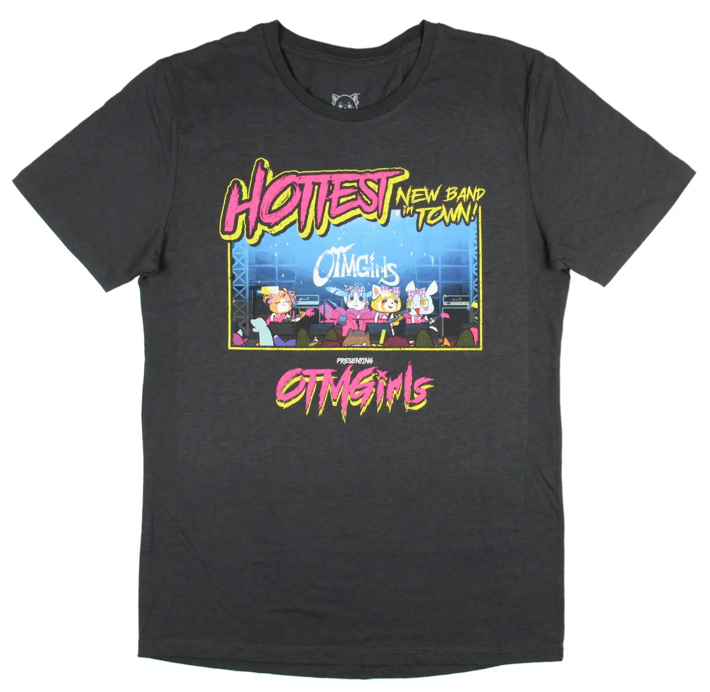 Aggretsuko Mens' Hottest New Band In Town OTMGirls Graphic Print T-shirt