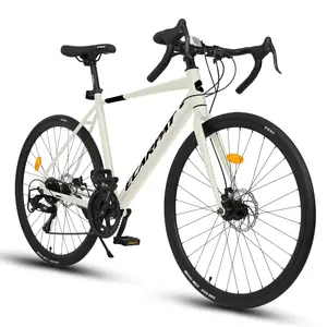 [Bellemave]700Cx28 Road Bike, Lightweight Aluminum Frame, Disc Brakes, 16-Speed, Fast Acceleration, Suitable for Men and Women, Ideal for High-Intensity Riding