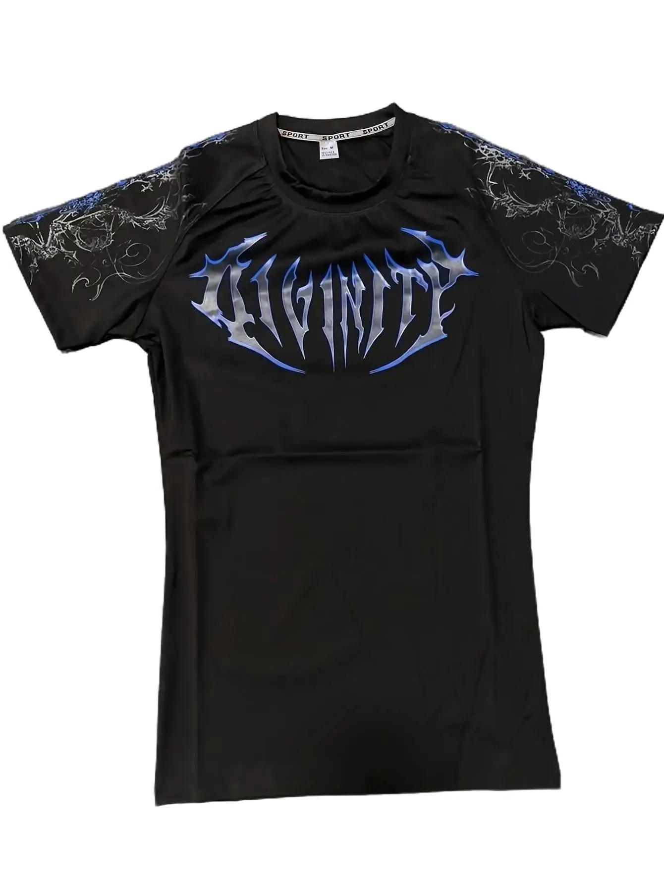 Gothic Style Men’s Compression Workout Shirt - Exoskeleton Design, Stretch Short-Sleeve, Athletic Fashion Activewear for Fitness Enthusiasts (Fitness Outfits for Gym Use), Gym Athletic Clothes