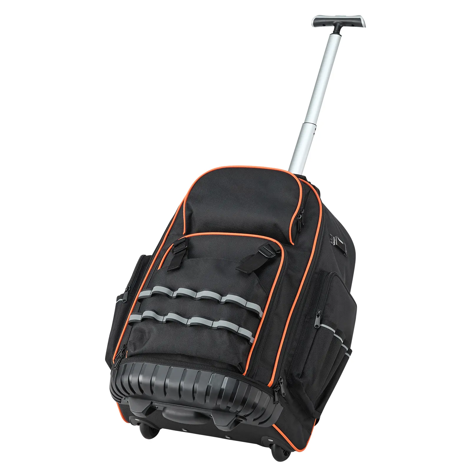 Rolling Tool Backpack with Wheels, 72 Pockets Heavy Duty Wheeled Tool Bag, 1680D Splash Resistant Oxford Tool Backpack for Electricians, Technicians & Contractors