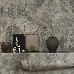 Old Weathered Concrete Wallpaper Peel and Stick for Bedroom Bathroom Textured Wallpaper Removable Cement Wall Paper 15.7''x118'' Self Adhesive Vinyl Concrete Contact Paper for Wall Living Room