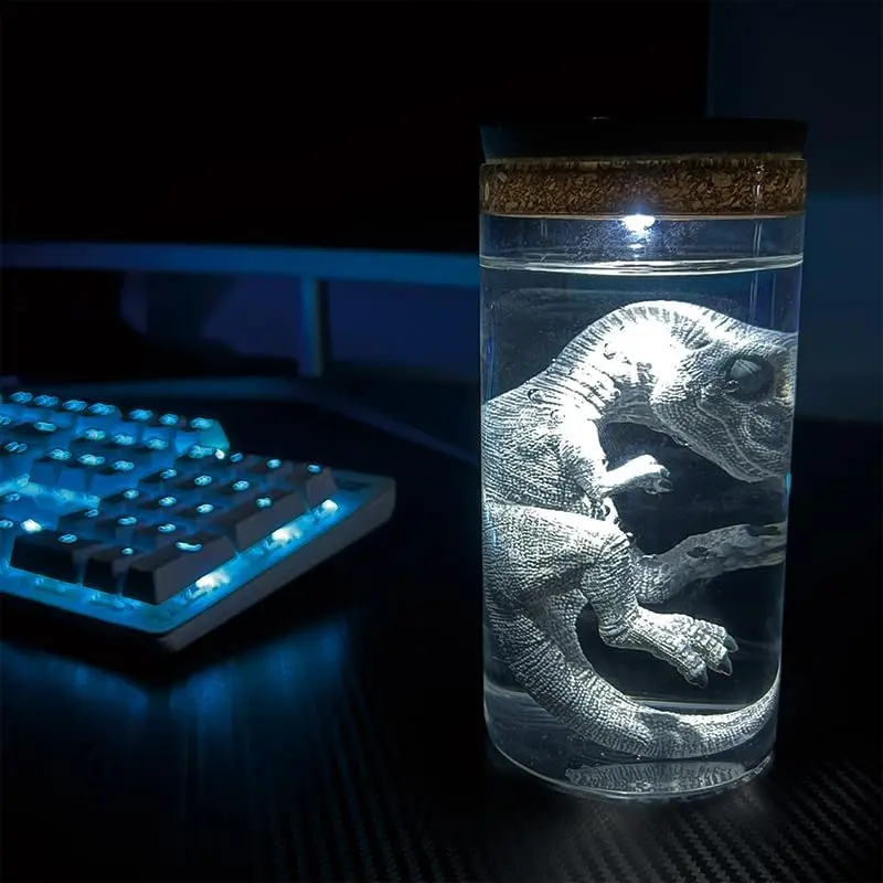 Dinosaur in Glass Bottle Figurine - A Touch of Jurassic Charm
