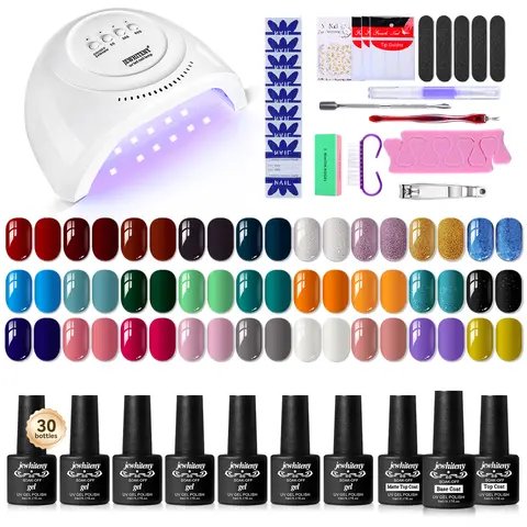 27 Colors Gel Nail Polish Kit with U V Light, 120W U V LED Nail Dryer Lamp Curing Gel Nail Polish Set Popular Gel Nail Polish Set DIY at Home, Nail Manicure Tools