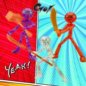 3D Printed Stickman Mannequin Action Figure, Novelty Multi-Jointed Assembled Robot Toy Set