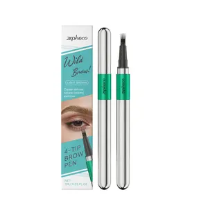 Zephoco 3D Natural Four-Prong Eyebrow Pencil Light Brown Daily Long-Lasting Makeup Beginner-Friendly
