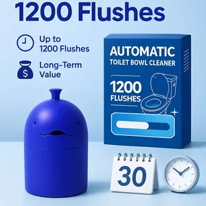 LONLXTOK Solid Blue Automatic Toilet Bowl Cleaner Tablets - Septic-Safe Household Toilet Tank Cleaning Solution, Long-Lasting Powerful Cleaning, Stain Prevention, Odor Control