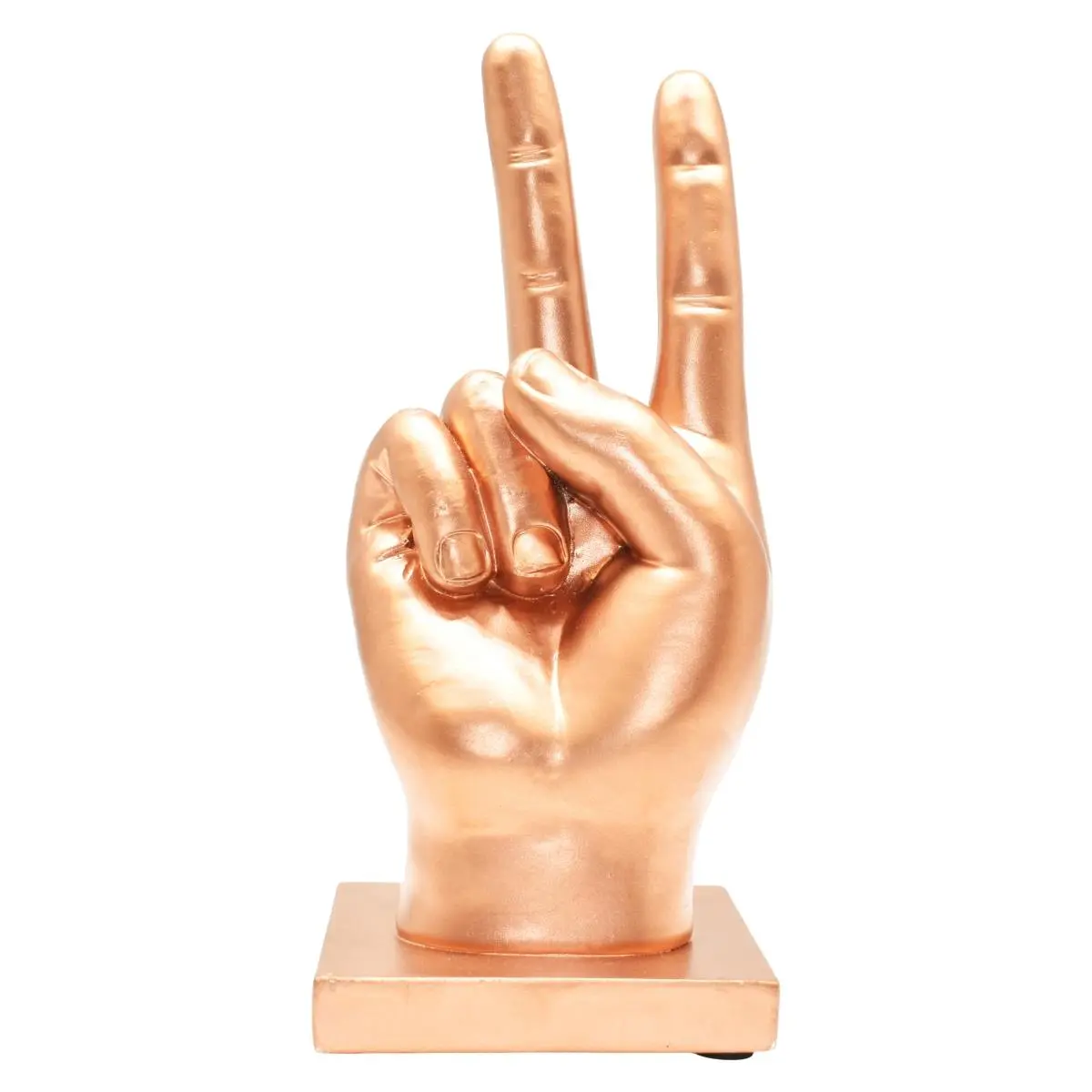 Lifestyle Brands Adam & Friends Artistic Peace Sign Sculpture - 1-Piece Bronze Decorative Resin Figure Home Supplies Collectibles, 2.5 x 3 x 5.7 Inches, Ideal Gift