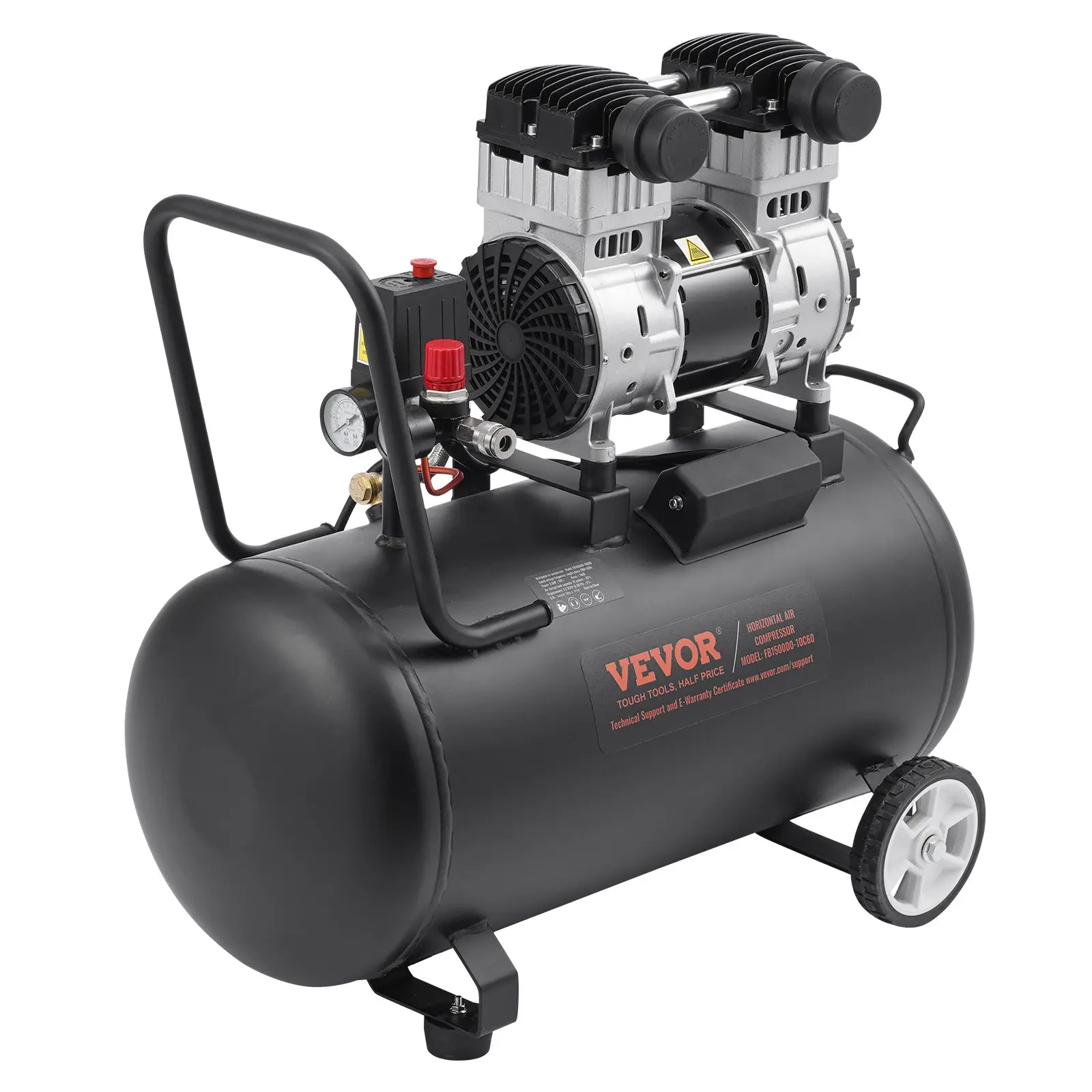 【DealsForYouDays】VEVOR Air Compressor Compact Portable Oil Free Compressor 15 Gallon 90 PSI