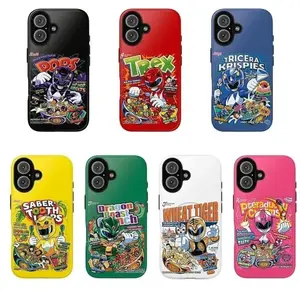 Retro Power Rangers Cereal Box Design Phone Case, Compatible with iPhone X, 11, 12, 13, 14, 15, 16, 17 & more