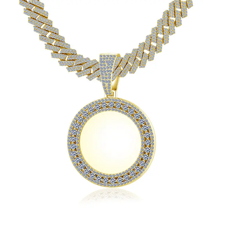 Custom Moissanite Picture Pendant 5CT 14K