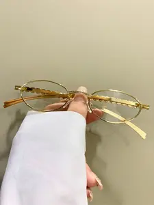 Rhinestone Decorated Oval, Trendy Casual Eyeglasses for Women & Men, Fashion Eyeglasses for Work, Daily Clothing Decor, Perfect for Student Daily Use, Stylish Trendy Eyewear