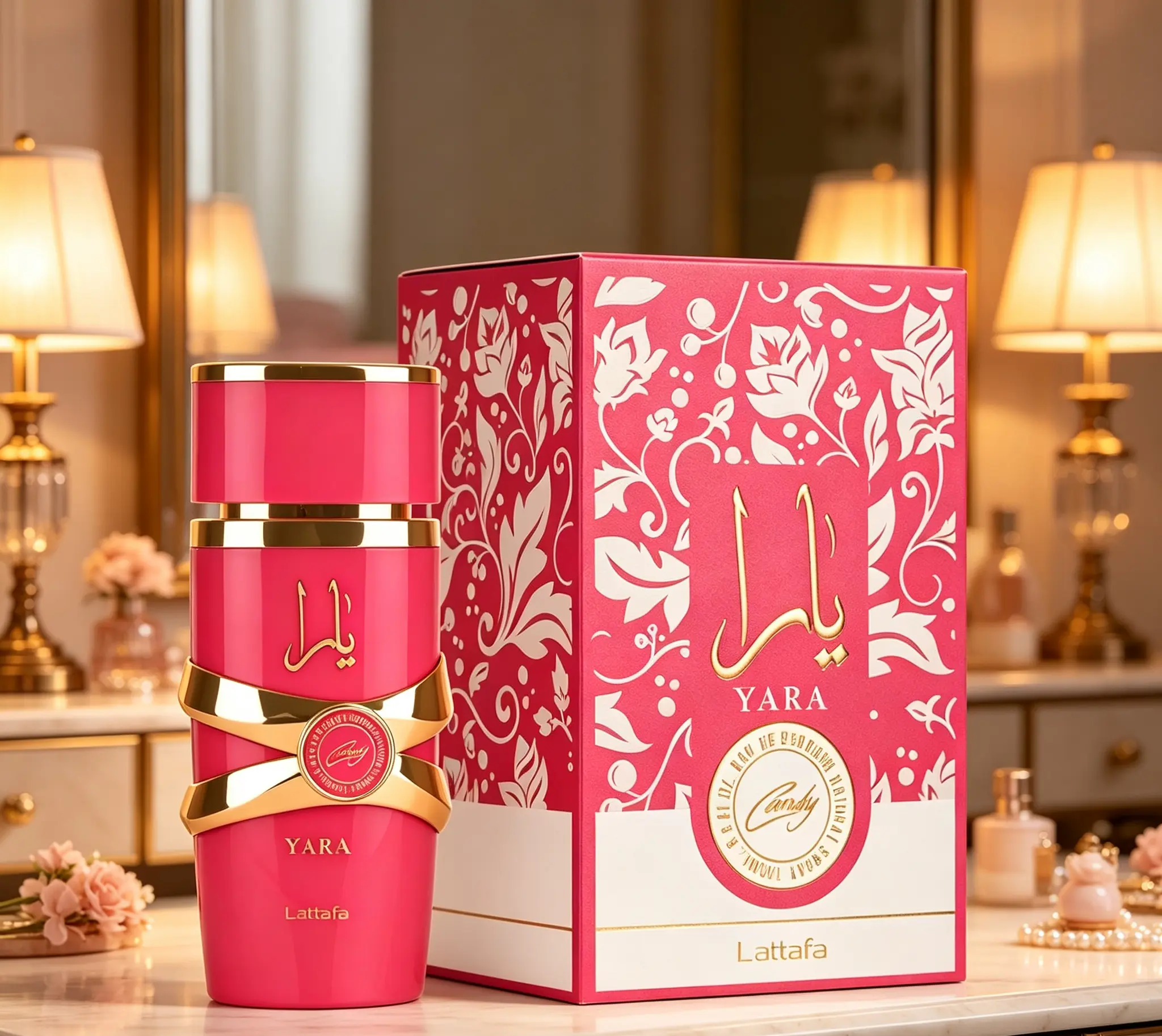 Lattafa Yara Candy Pink Ladies Perfume, Elegant Sweet Captivating Scent All Day Wear Luxury Fragrance Gift