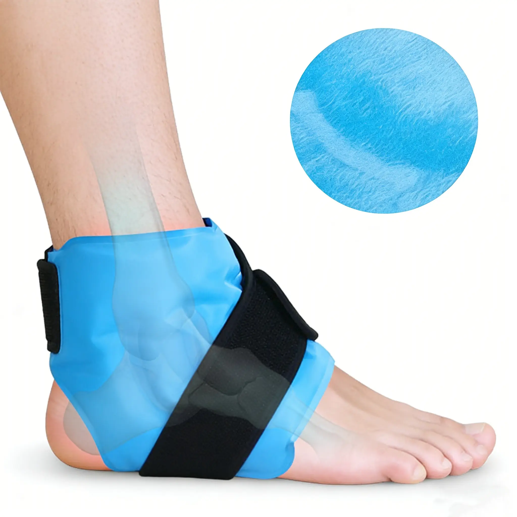 Gel Ice Pack for Ankle Relief, Wearable Cold Pack, Reusable Cold Therapy for Injuries & Swelling Reduction, Ideal for Sports Recovery & Daily Use, Ice Packs Reusable