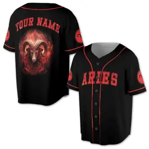 Aries Baseball Jersey: Horoscope Lion Graphic, Birthday Gift (S-5XL)