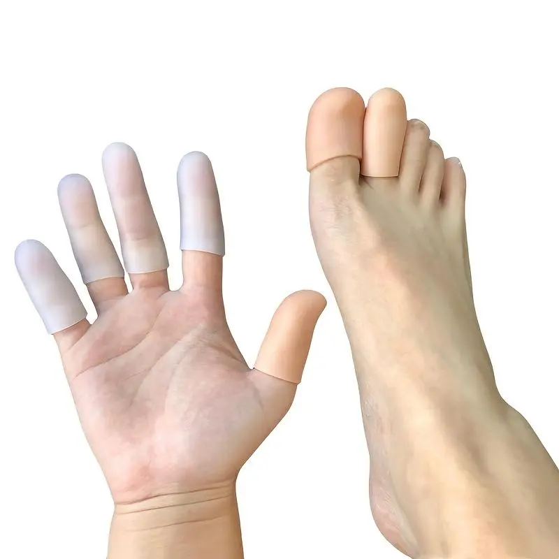 Silicone Gel Toe Caps and Finger Sleeves, Foot Protection, Comfortable and Breathable Design, Waterproof and Sweat-absorbing, Durable for Everyday Use, Dry