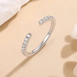 S925 Sterling Silver Adjustable Open Stackable Ring-291(50%)