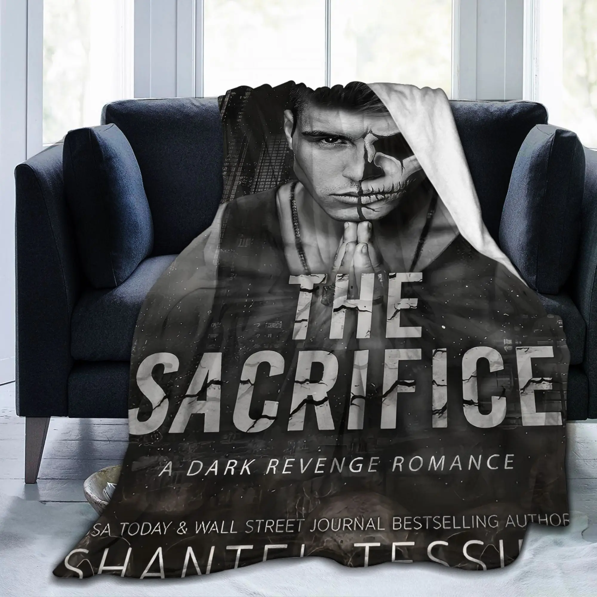 Shantel Tessier Dark Revenge Romance Printed Flannel Throw Blanket - Soft, Cozy Warm, Decorative, Wrinkle Resistant, Multi-Size, Printed Side Design, for Living Room, Office Sofa, Multi-Functional Soft Blanket