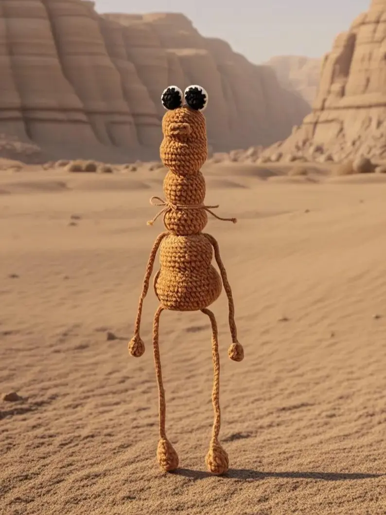 Marcus the Worm Crochet Plushie Handmade: Amigurumi Toy DIY Gift for Christmas, I don't like this rock