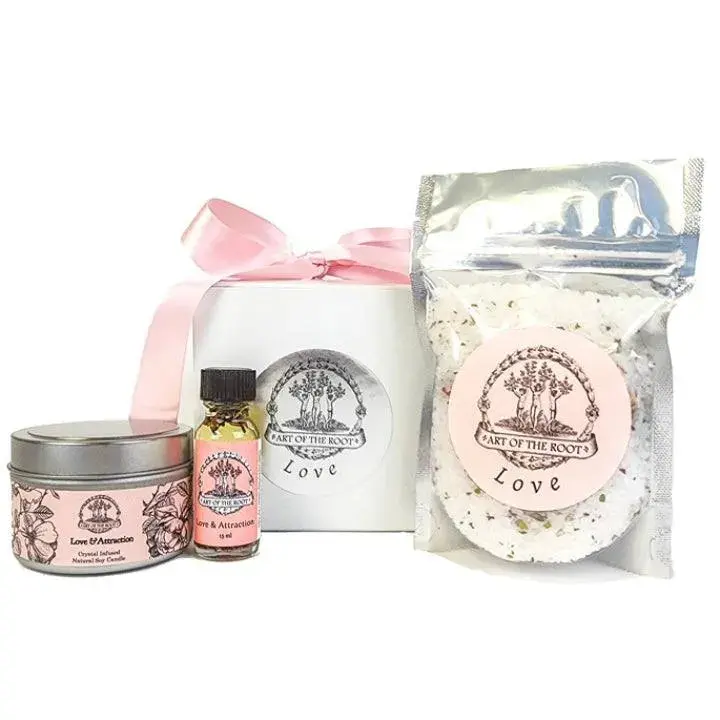 Love Drawing Gift Set with Oil, Candle & Bath Salts | Art Of The Root
