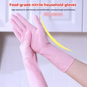 Disposable Nitrile Gloves, 12 Inch Nitrile Gloves Food Grade Kitchen Cleaning Household Dishwashing Durable Rubber
