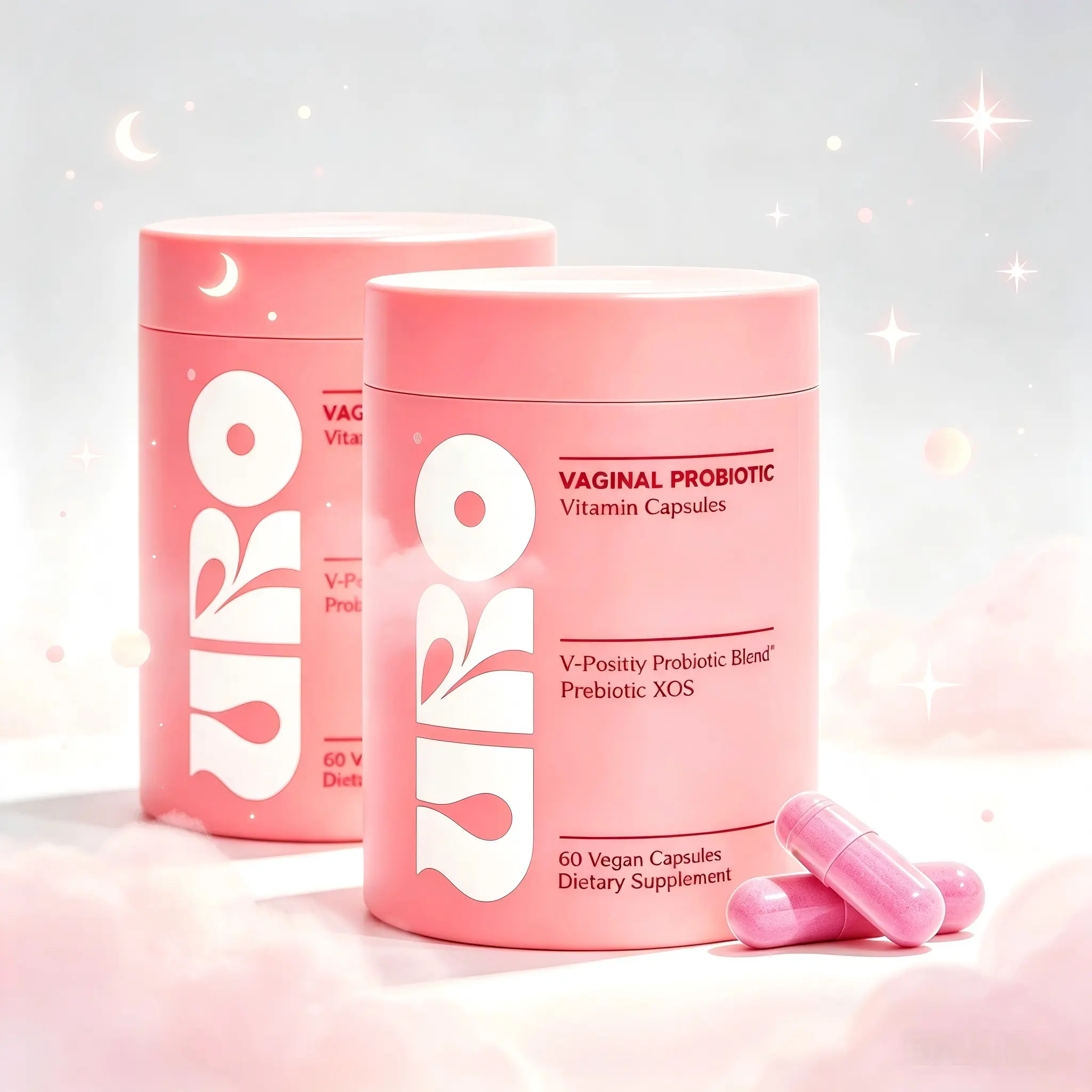 2 Bottles Uro Women's Probiotics - -KL Prebiotic and Probiotic Capsules-60 Count