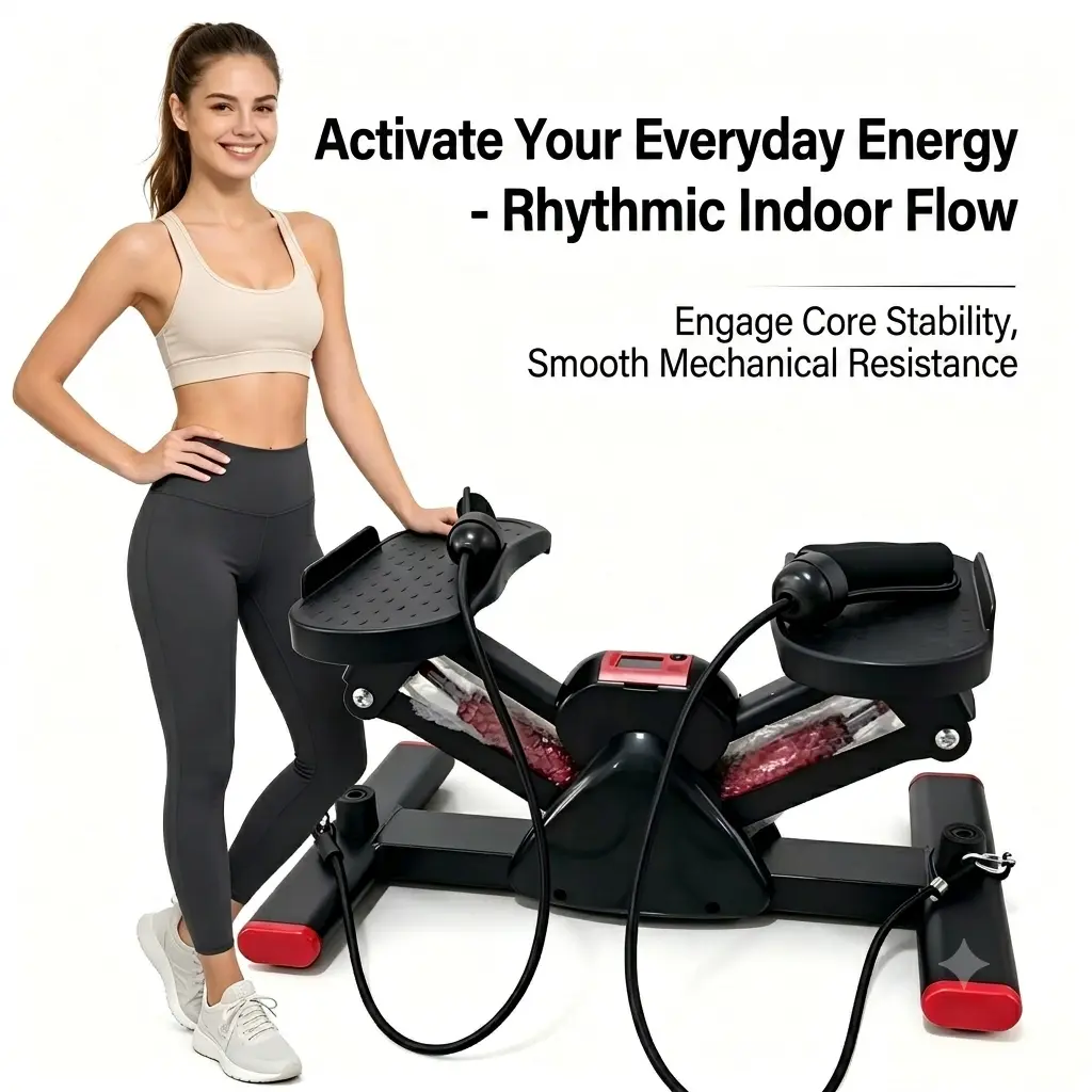 Merach Hydraulic Stepper Exercise Machine - Compact Multifunctional Fitness Equipment, Whole Body Workout Leg Exerciser with Resistance Bands, LCD Display, Anti-Slip Pads, 330LBS Capacity for Home & Office Use, Exercise Equipment For Home, Home Stair Step