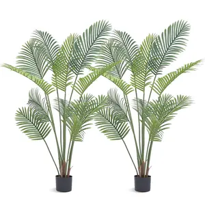 Father's Day Gift VEVOR Artificial Palm Tree, 5 FT Tall Faux Plant, Secure PE Material & Anti-Tip Tilt Protection Low-Maintenance Plant, Lifelike Green Fake Tree for Home Office Warehouse Decor Indoor Outdoor