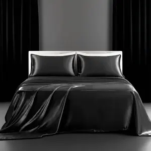 Satin , Sheets Set -3/ 4 Piece Pink Silky Bed Sheets Set with Deep Pocket, Luxury Silk Feel Satin ,Sheet Set (1 Flat Sheet,1 Fitted Sheet,1/2 Pillow Cases)