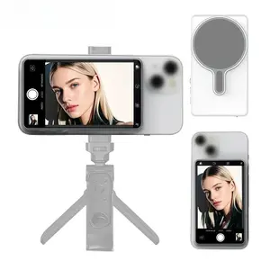 MOSTY Magnetic Phone Vlog Selfie Monitor Screen, 1080P Wireless Recording, Using Phone Rear Camera for Selfie Vlog Live Stream TikTok, Compatible with iPhone(Only Speaker version supports iPhone 17 series) and Android
