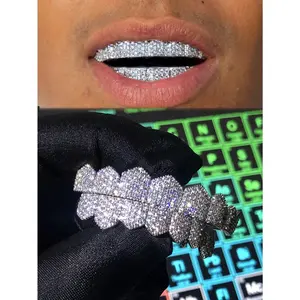 permanent diamond  grillz Silver High-Shine Tooth Grills Set ZEIRLLZ 1pc/2pcs Gold Glitter Hip Hop Party Halloween Outfit - 8 Top Teeth And 8 Bottom Teeth Grillz, Fashion Synthetic Cubic Zirconia Decoration, Unisex