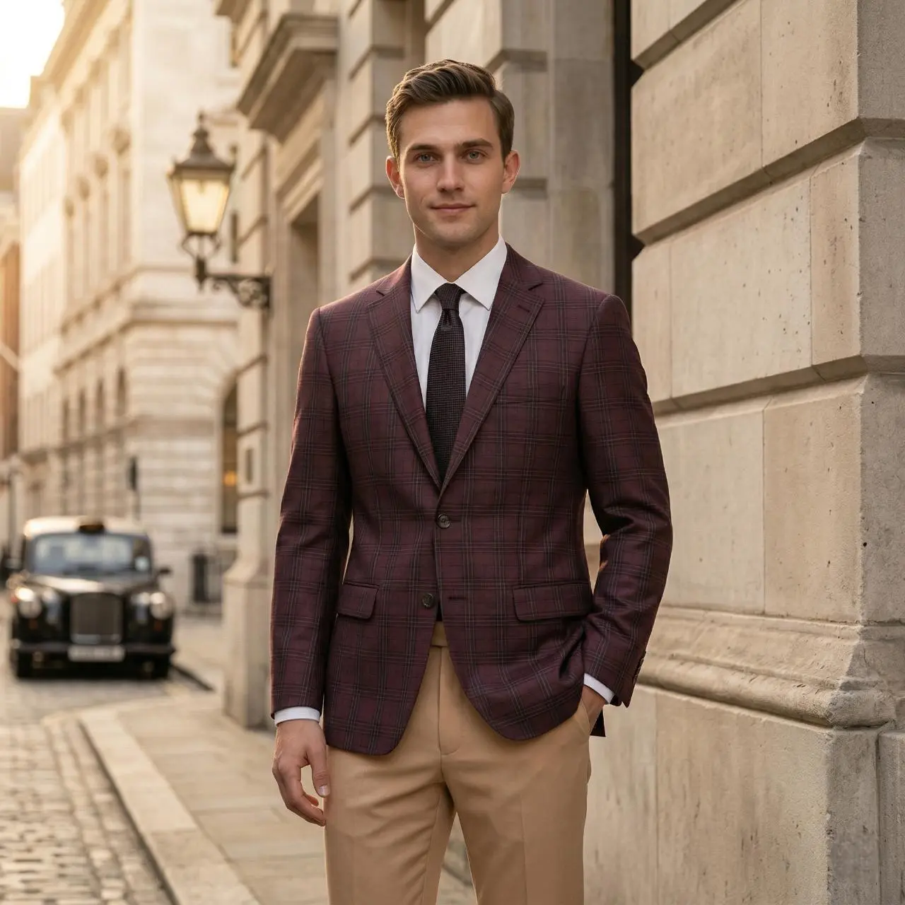 Douglas & Grahame Men's Plaid Blazer, Lightweight Wrinkle-Resistant All-Season Sport Coat for Weddings, Business Casual & Semi-Formal Wear