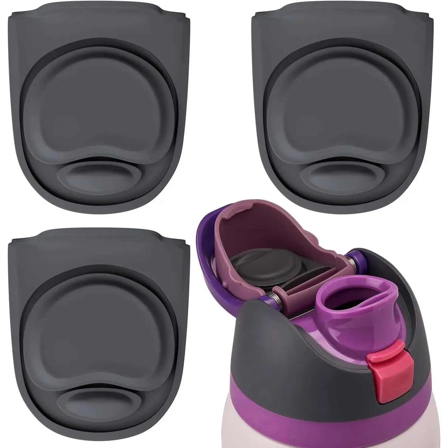 Owala Replacement Stopper 3Pcs BPA-Free for 24oz, 32oz, 40oz Water Bottles with Silicone Gasket - Seals Mouth Stopper Part