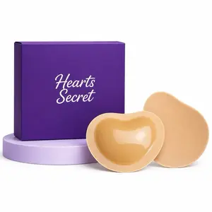Hearts Secret—Heart Shaped Sticky Push Up Inserts – Backless, Cushioned, Form-Shaped, Comfortable Adhesive Bra Inserts, Ultra-Comfortable, Seamless, Reusable, Invisible Under Clothing, Backless Adhesive Bras, Comfortable Adhesive Bras