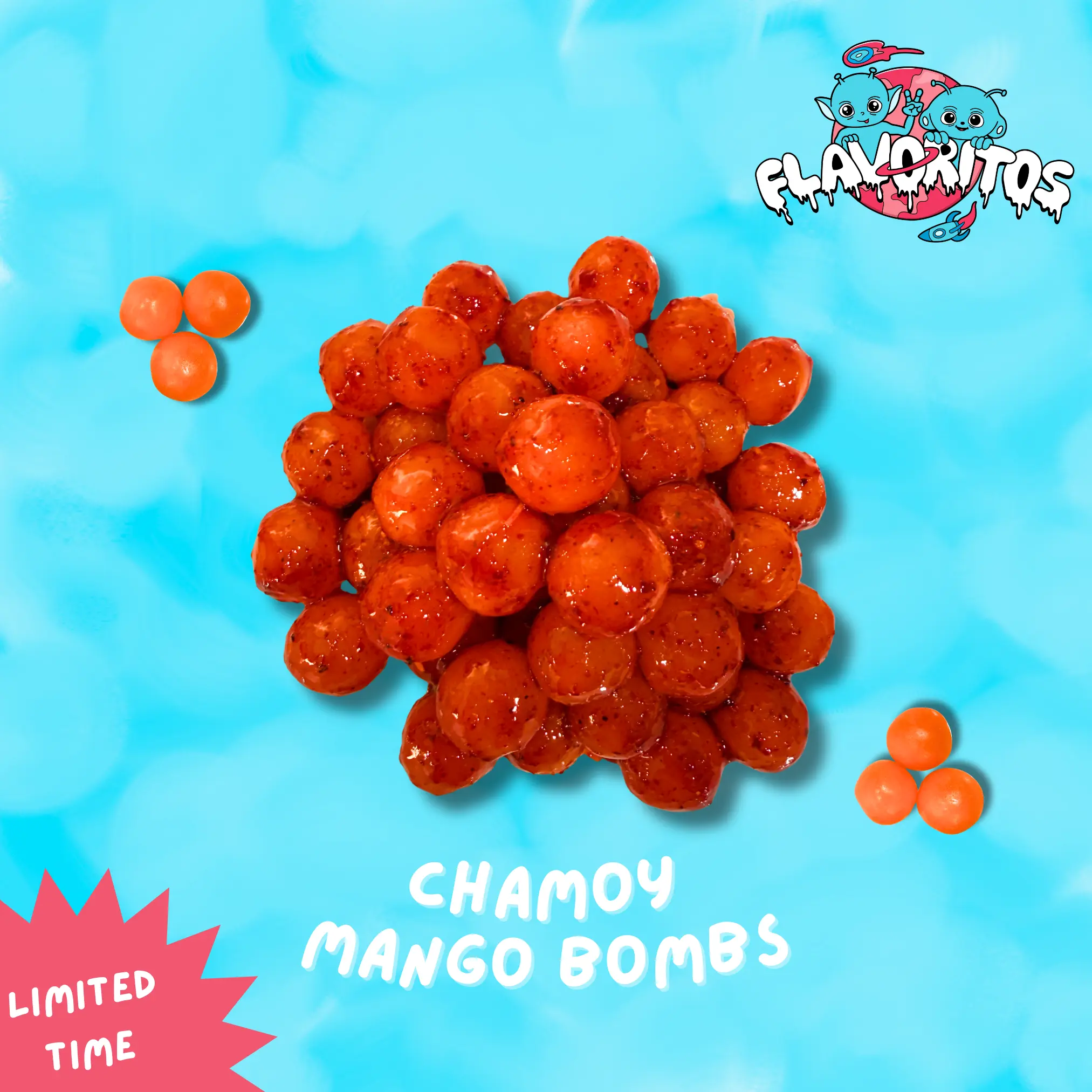 Chamoy Mango Bombs-Flavoritos Sweet and Chili Gummy Candy Snack Chewy Spicy Bonbon