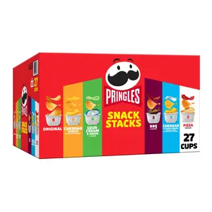 Pringles Snack Stacks Variety Pack Potato Crisps Chips, Lunch Snacks, 27 Count, 19.5 Ounce