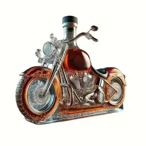 Motorcycle Wine Bottle, Creative High Borosilicate Glass Craft, Unique Motorcycle Design, Perfect Gift for Bikers & Wine Lovers