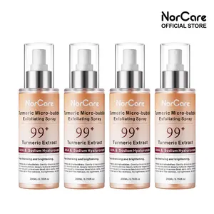 NorCare Peel Shot Keratin Care 2026 Micro-Bubble Tech Exfoliating Spray with 99+ Turmeric Extract & AHA 200ml*4 for Deep Cleansing & Brightening Skin Repair Exfoliate