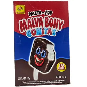 MALVABONY GOMITAS - Chocolate Flavor Coated Marshmallow Pop & Gummies / 10 Pieces Pack /