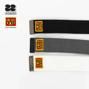 FB COUNTY 3 Belts Pack FBCOUNTY Adjustable Belt (Black, Grey, White) Casual Hip Hop Stylish Utility Belt (One Size Up to 52"L)
