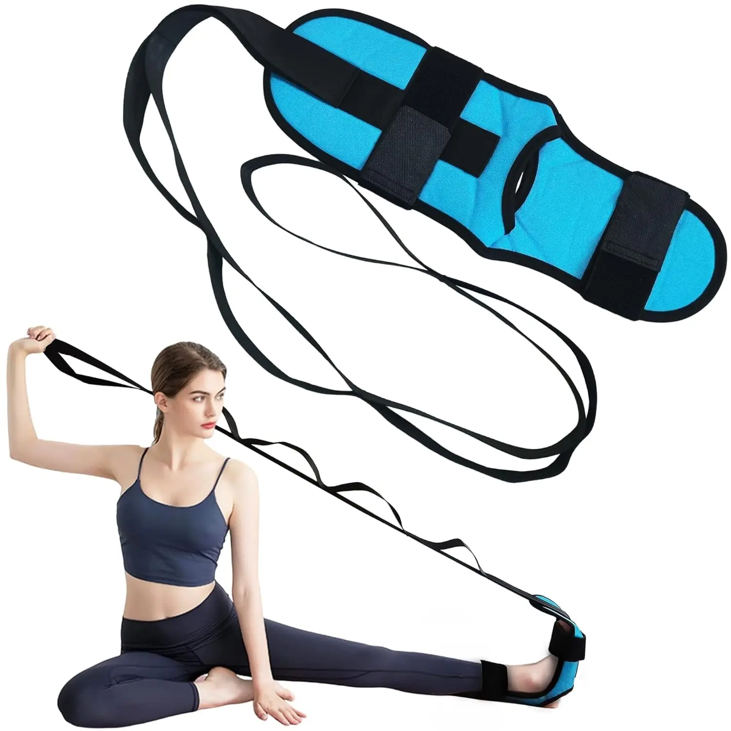 Fascia Stretcher & Plantar Fasciitis Stretcher - Calf and Foot Stretcher for Relieving Plantar Fasciitis, Achilles, Hamstring, Heel Spurs&Drop Foot, Adjustable Yoga Strap for Dance&Gymnastics